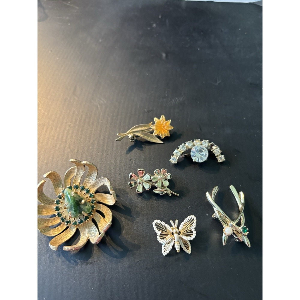 Vintage Austrian rhinestone Enamel Brooches‎ Pins Flowers Fashion Jewelry